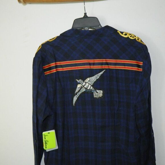 Sam Edelman Shirt Plaid Patch Embellished Plaid Sacket - Picture 12 of 12